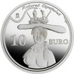 Moneda colección, 10€, óleo Busto de mujer retrospectivo