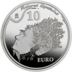 Moneda colección, 10€, óleo Comienzo automático de un retrato de Gala