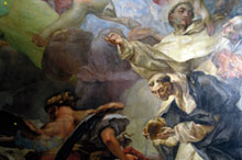 Uno de los frescos restaurados por la luz de las imágenes