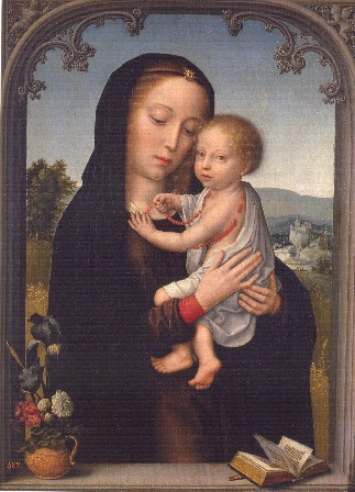 Gérard David, Virgen con el Niño, Patrimonio Nacional,  conservada en el museo del Prado.