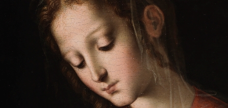 Detalle "La virgen y el Niño" de Luis de Morales, Museo del Prado