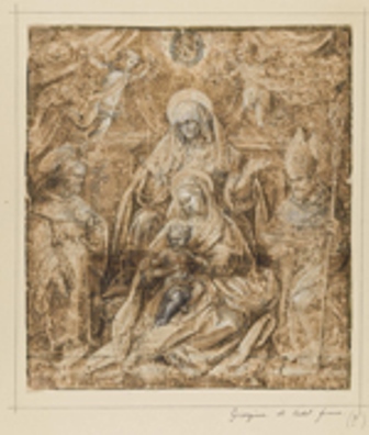 BNE Santa_Ana la Virgen y dos santos de Jan van der Straet