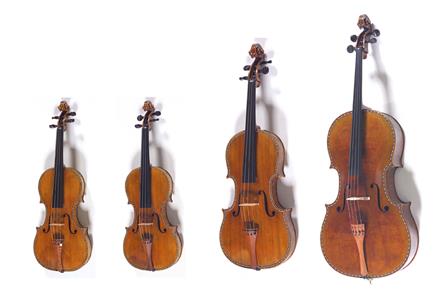 Violín, violín, viola, violonchelo, Stradivarius. Colección Patrimonio Nacional
