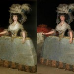 María Luisa de Parma con tontillo de Goya, Antes y después restauración Prado